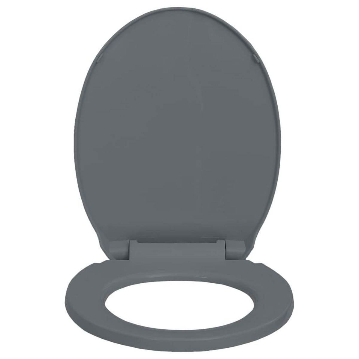 VIDAXL Siege de toilette a fermeture en douceur Gris Ovale
