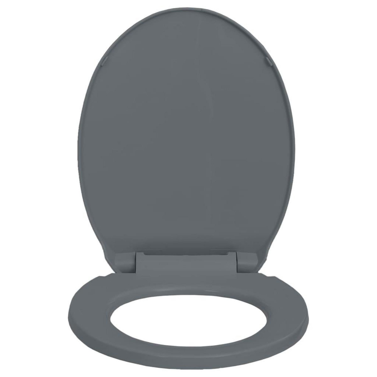 VIDAXL Siege de toilette a fermeture en douceur Gris Ovale