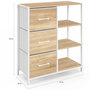 Voir la diapositive 5 : ID MARKET Buffet d'appoint 3 tiroirs et étagères 70 cm UTAH design industriel bois et blanc