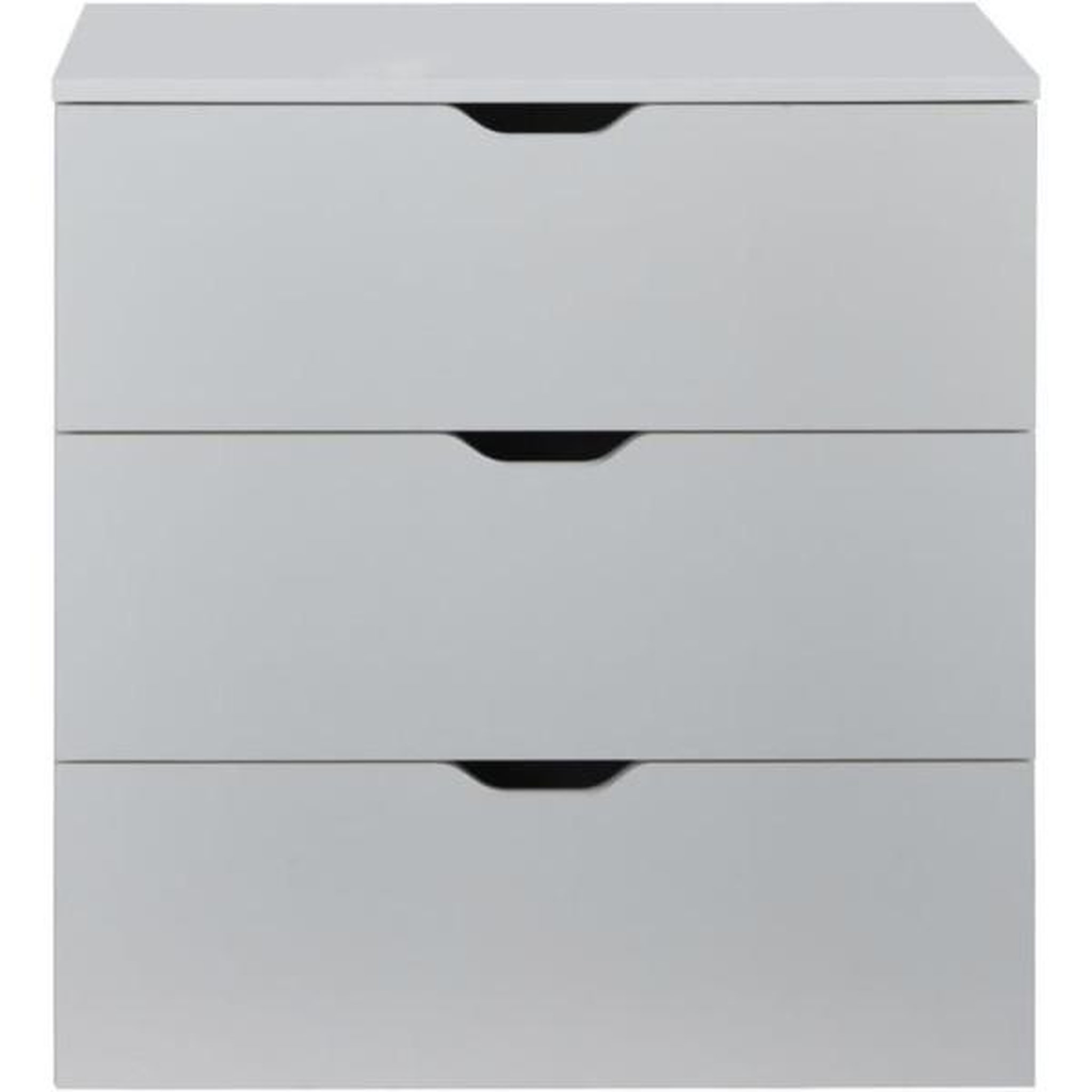 Voir la diapositive 1 : MARKET24 Commode BASIX - 3 tiroirs - Blanc mat - Bois - L 78 x P 40 x H 80 cm