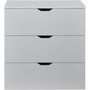 Voir la diapositive 1 : MARKET24 Commode BASIX - 3 tiroirs - Blanc mat - Bois - L 78 x P 40 x H 80 cm
