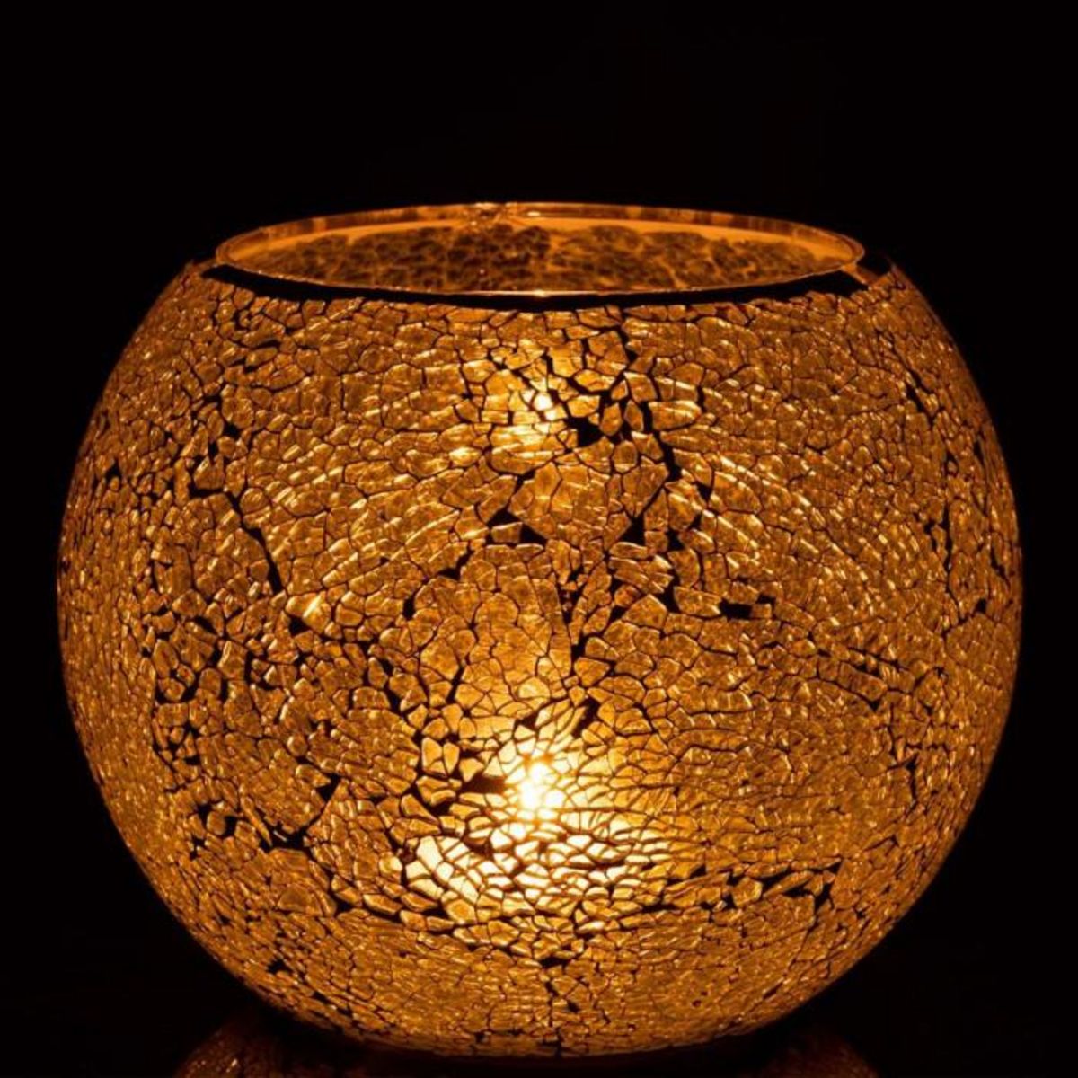 Paris Prix Photophore Rond Déco  Mosaïques  20cm Jaune