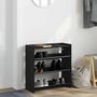 Voir la diapositive 3 : VIDAXL Etagere a chaussures noir 60x25x62 cm bois d'ingenierie