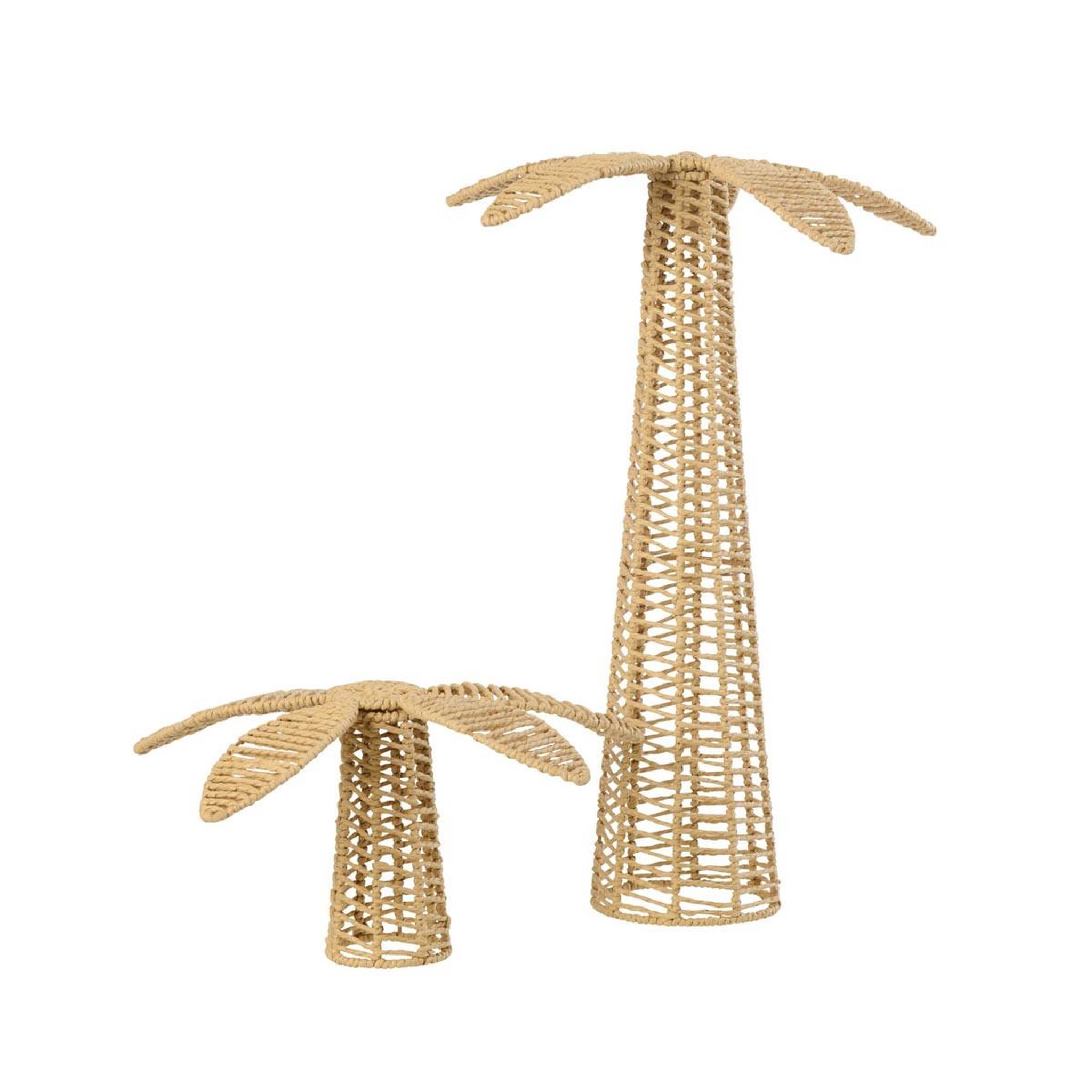 Voir la diapositive 2 : J-LINE Palmier déco en papier  coco  20cm naturel