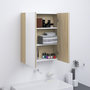 Voir la diapositive 1 : VIDAXL Armoire a miroir de salle de bain 60x15x75cm MDF Blanc et chene