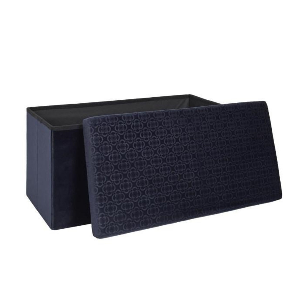 Paris Prix Banc Pliable & Coffre  Rétro  76cm Bleu Nuit