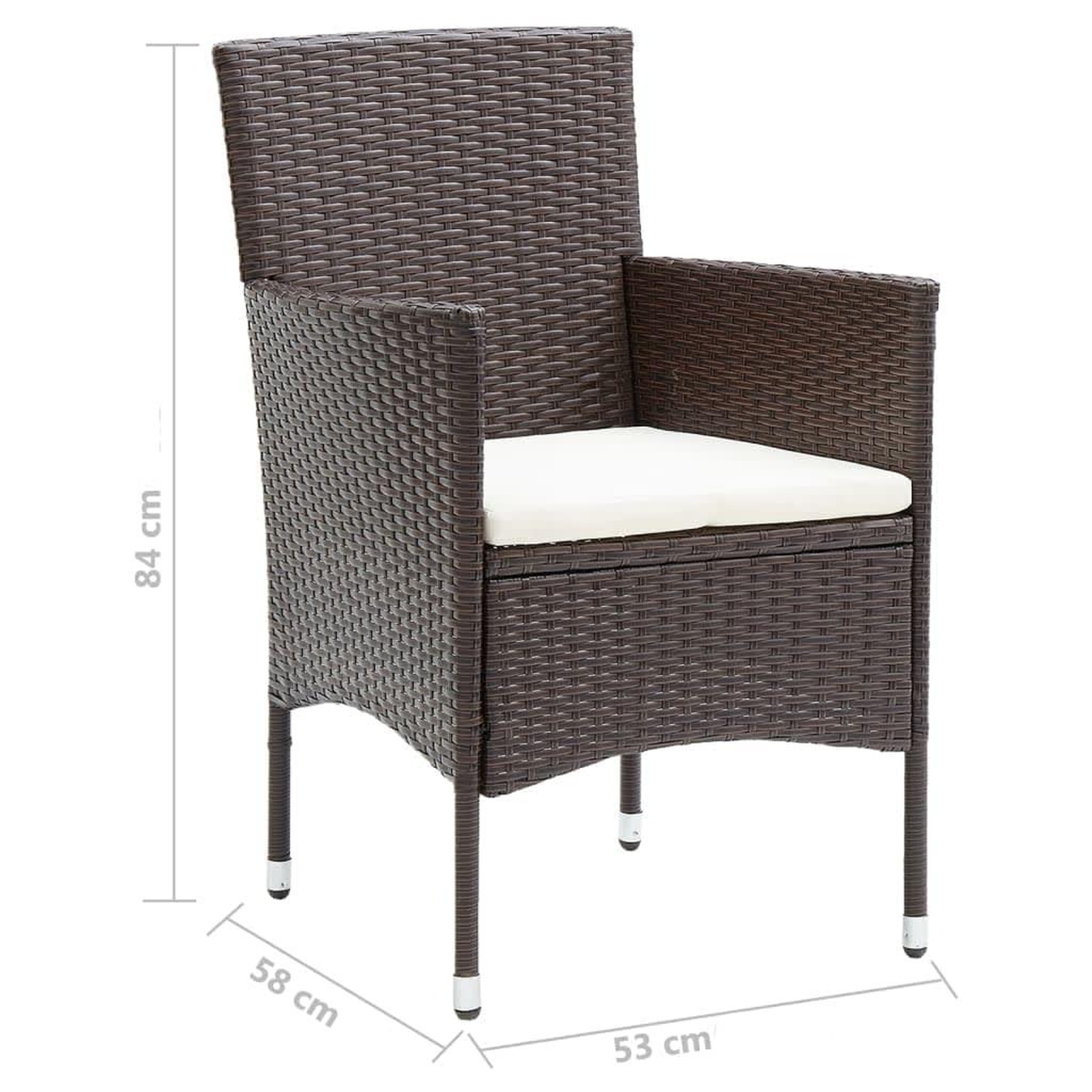 Voir la diapositive 6 : VIDAXL Ensemble a manger de jardin et coussins 9 pcs Poly rotin Marron