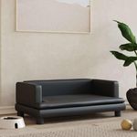 VIDAXL Lit pour chien noir 80x45x30 cm similicuir