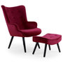 Voir la diapositive 1 : Paris Prix Fauteuil & Pouf Scandinave  Nomi  100cm Bordeaux