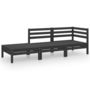 Voir la diapositive 2 : VIDAXL Salon de jardin 3 pcs Noir Bois de pin massif