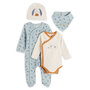 Voir la diapositive 1 : INEXTENSO Ensemble dors bien + body + bonnet + bavoir bébé garçon