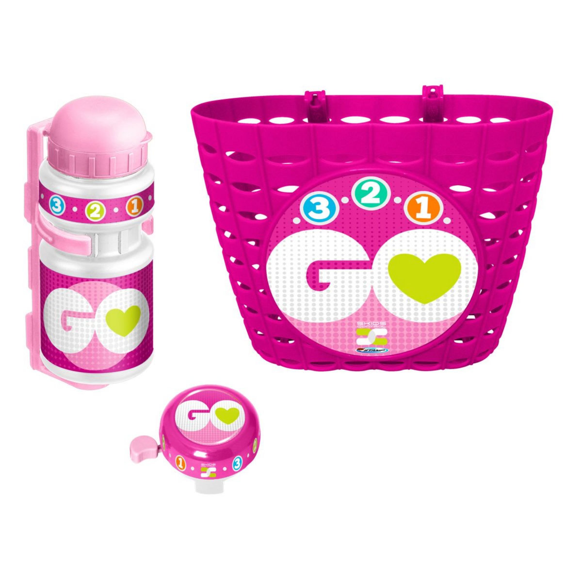 Skids Control Corbeille + Bidon + Sonnette Rose -  Skids Control