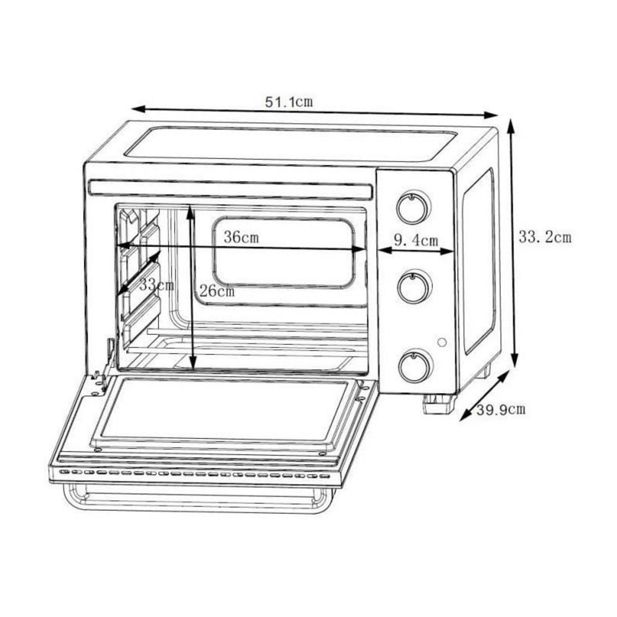 CONTINENTAL EDISON CONTINENTAL EDISON CEMF35W - Minifour electrique 35L blanc  - 1500W - Rotissoire, Convection naturelle