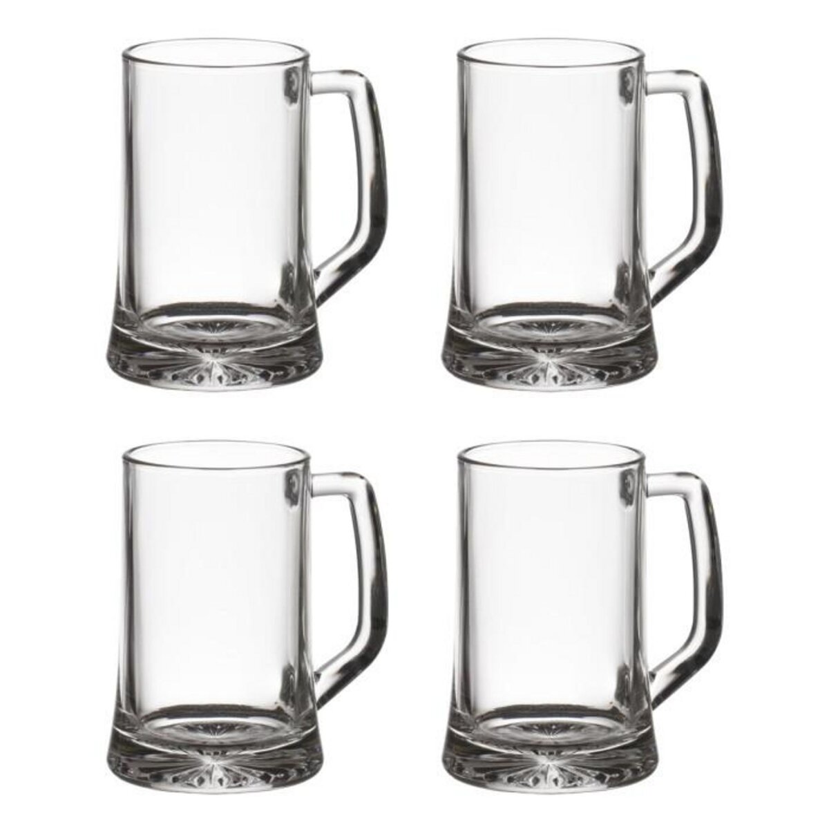 SECRET DE GOURMET Lot de 4 Verres à Bières  Anse  32cl Transparent