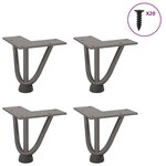 VIDAXL Pieds de table en forme d'epingle a cheveux 10 cm acier massif