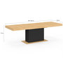 Voir la diapositive 5 : ID MARKET Table à manger extensible rectangle EDEN 8-12 personnes bois et noir 200-250 cm