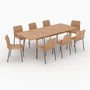 Voir la diapositive 1 : MAISON PAVANE Table et chaises de jardin 8 personnes, bois, résine tressée naturelle-Tunga