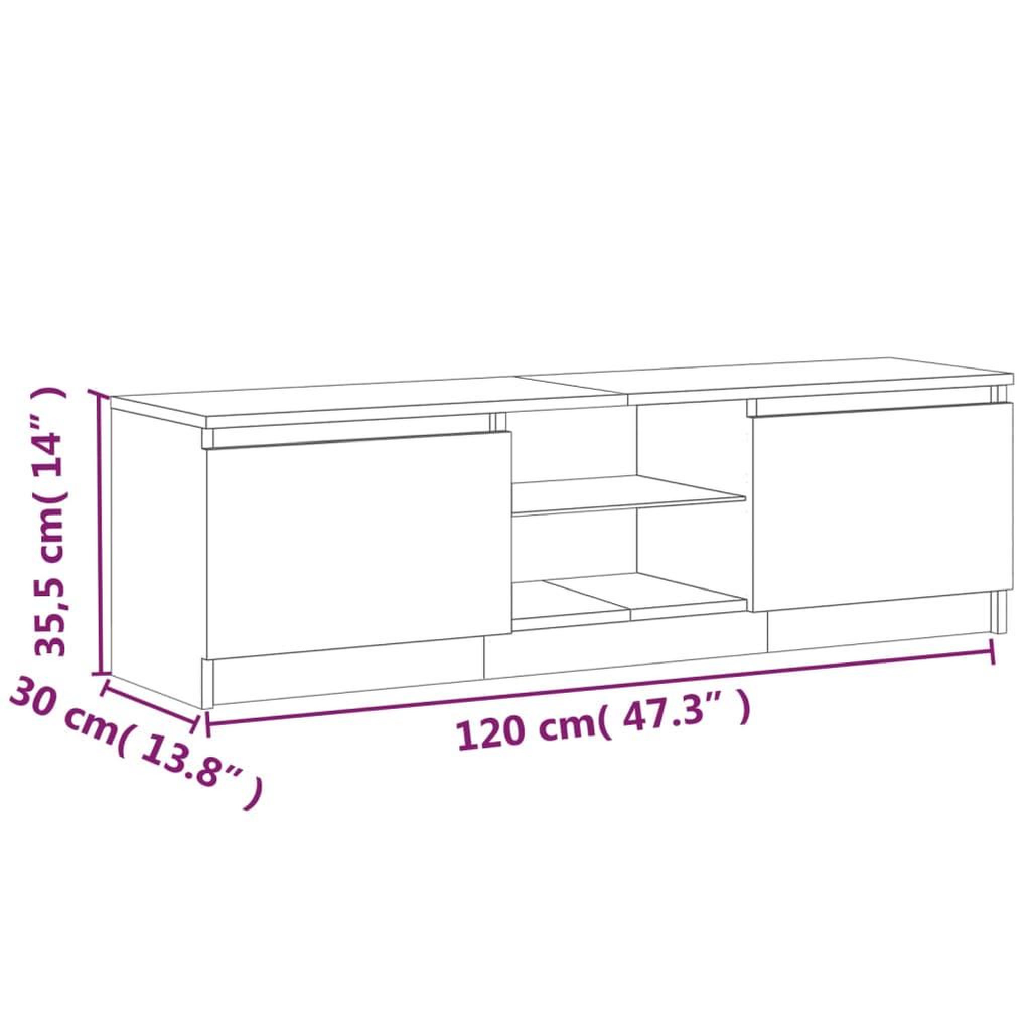 Voir la diapositive 6 : VIDAXL Meuble TV avec lumieres LED sonoma gris 120x30x35,5 cm