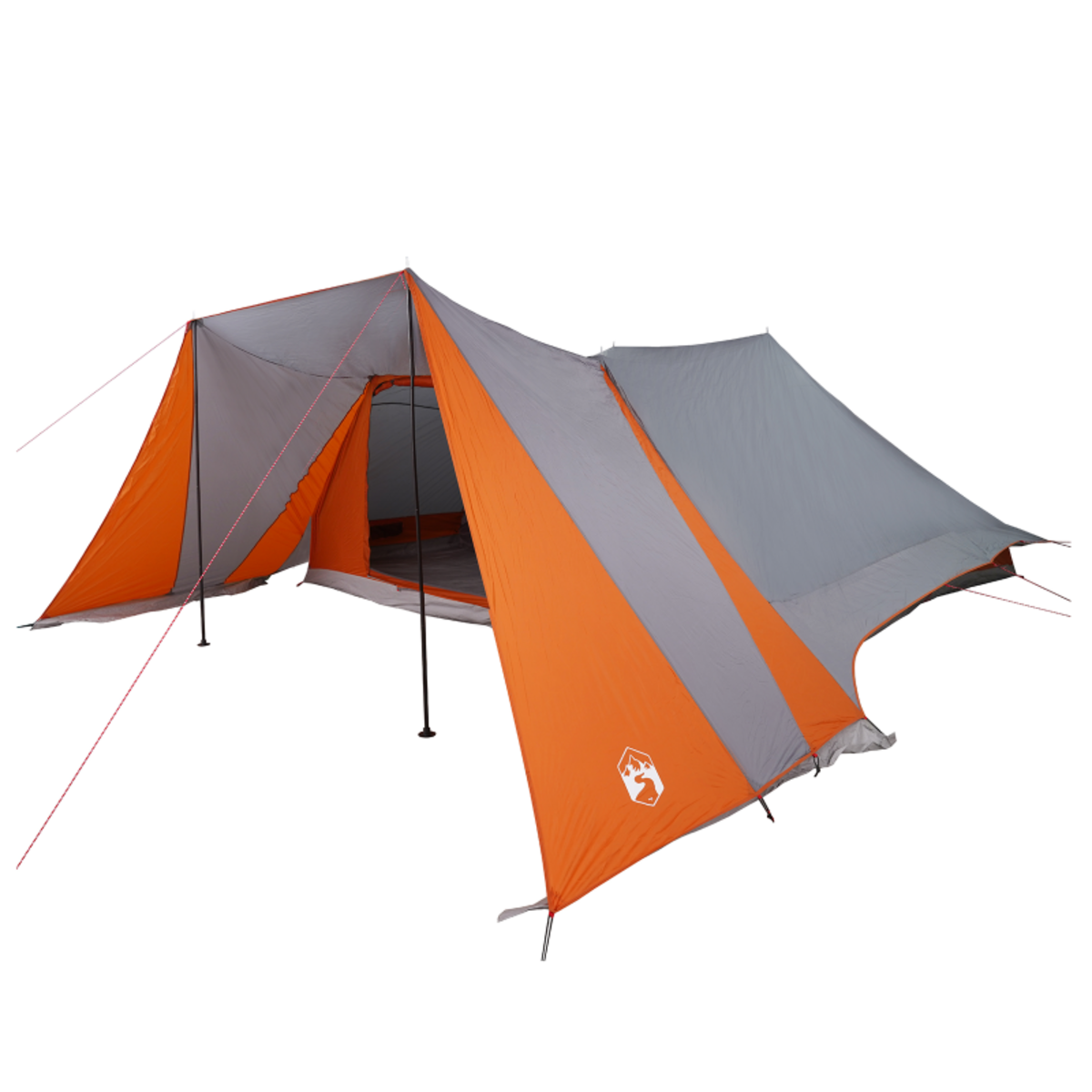 VIDAXL Tente familiaux grise et orange, imperméable pour 12 personnes