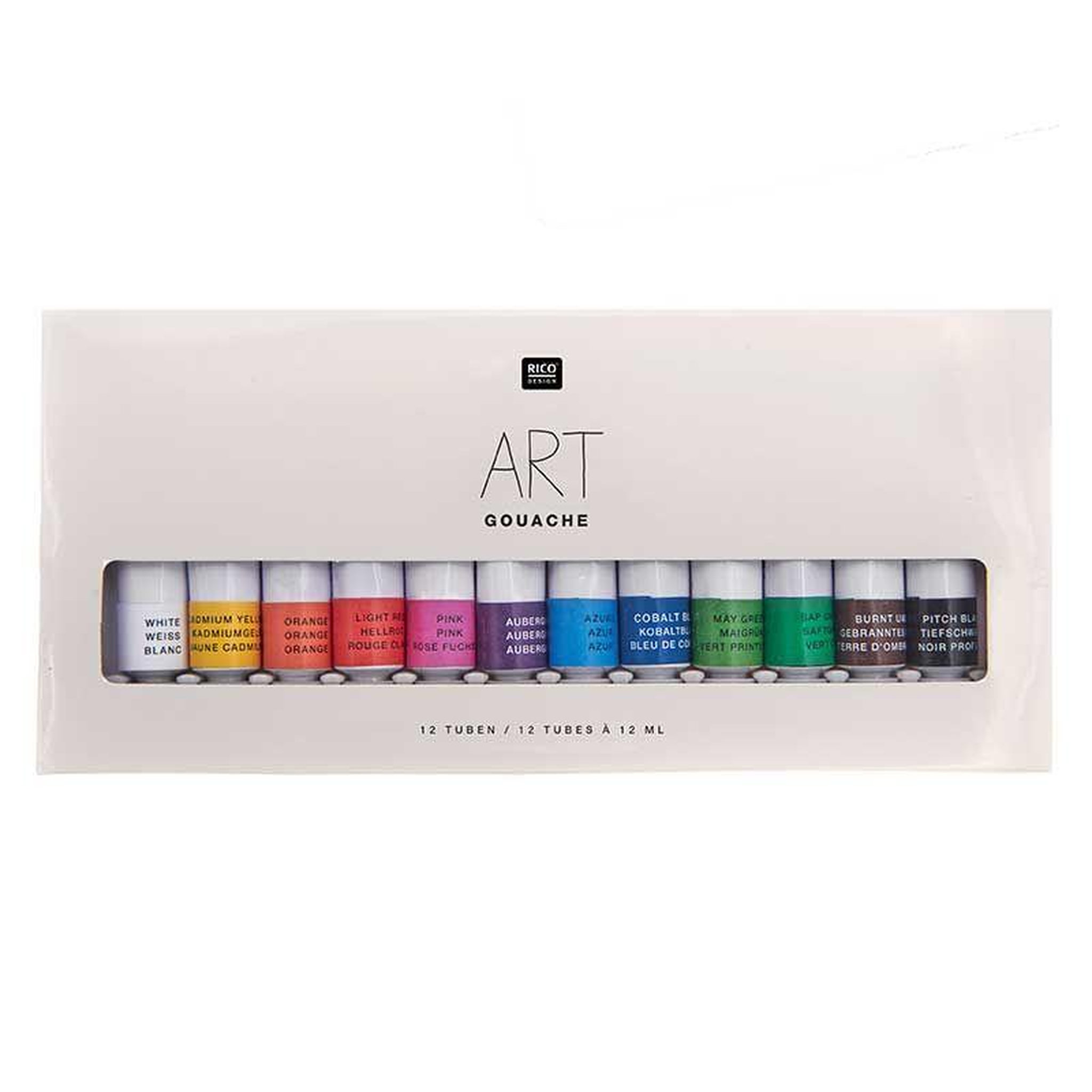 RICO DESIGN Set peinture gouache - couleurs basiques - 12 x 12 ml