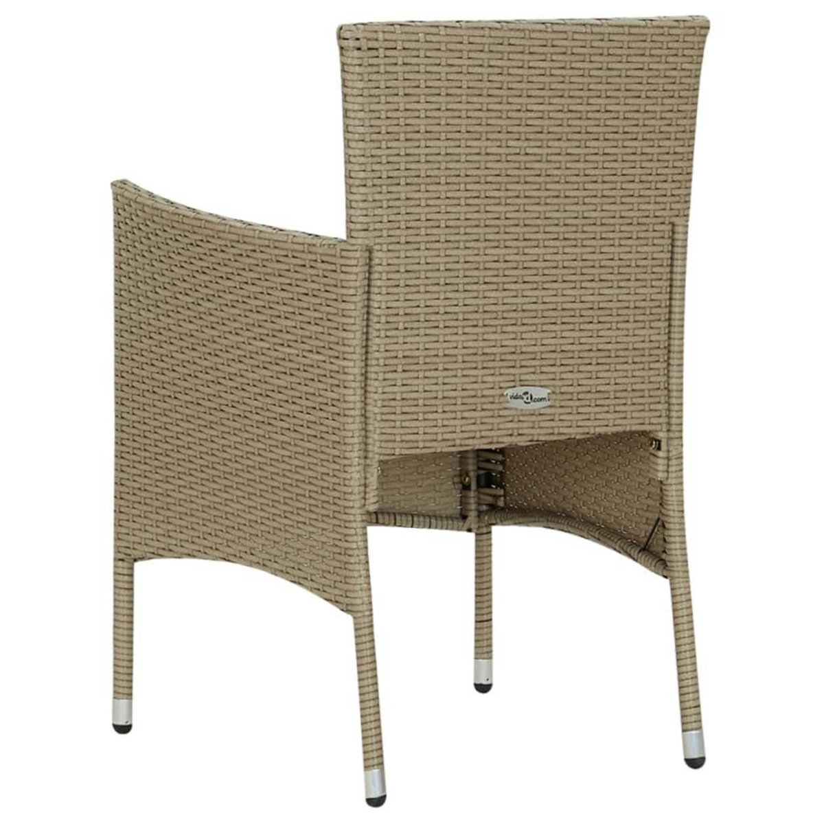 VIDAXL Chaises a manger de jardin lot de 4 Resine tressee Beige