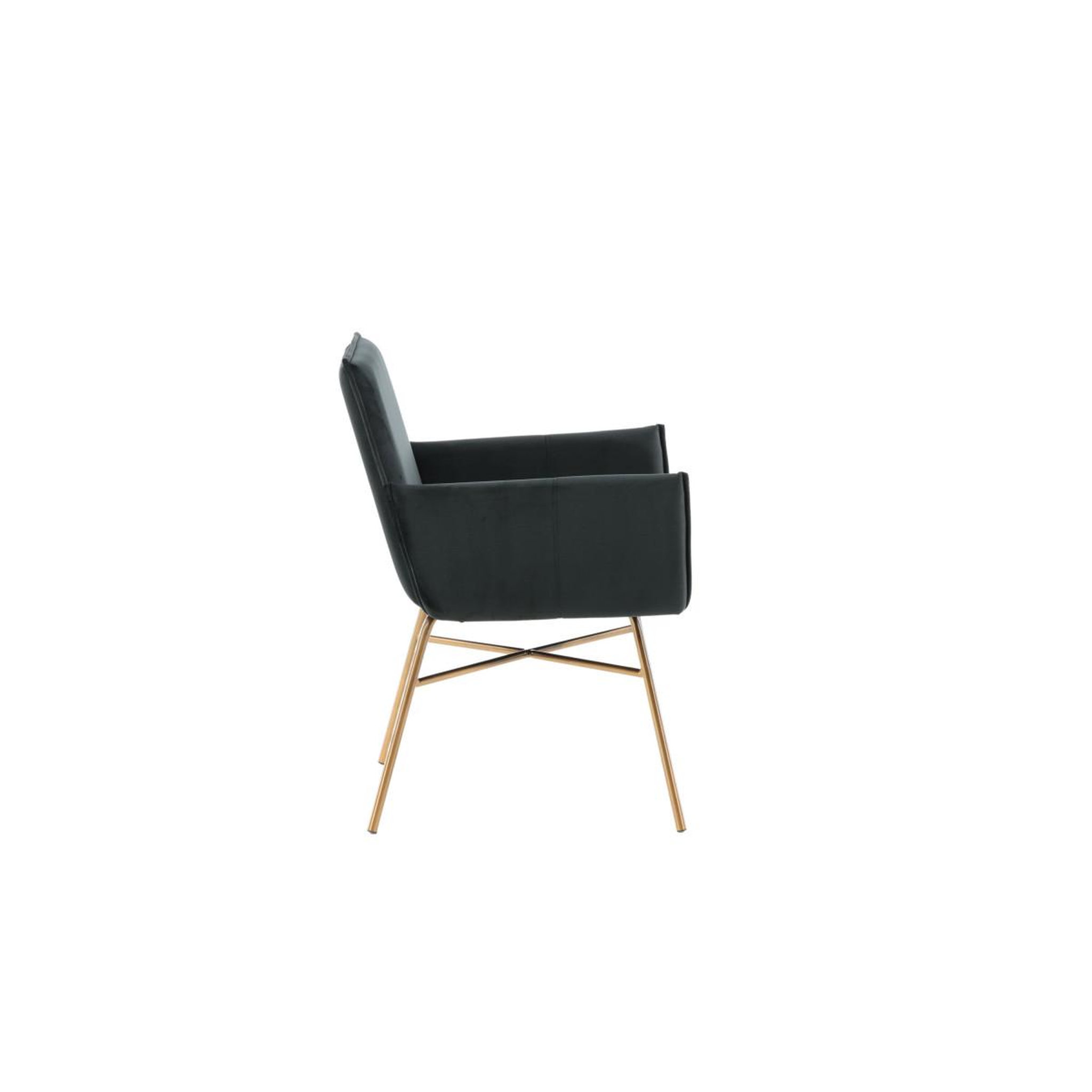 Voir la diapositive 2 : Paris Prix Chaise design en velours  petra  87cm noir & cuivre