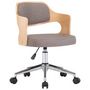 Voir la diapositive 2 : VIDAXL Chaise pivotante de bureau Taupe Bois courbe et tissu