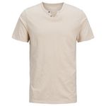 Jack & Jones T shirt  clair Homme Jack & Jones Split Neck. Coloris disponibles : Beige