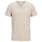 Jack & Jones T shirt  clair Homme Jack & Jones Split Neck. Coloris disponibles : Beige