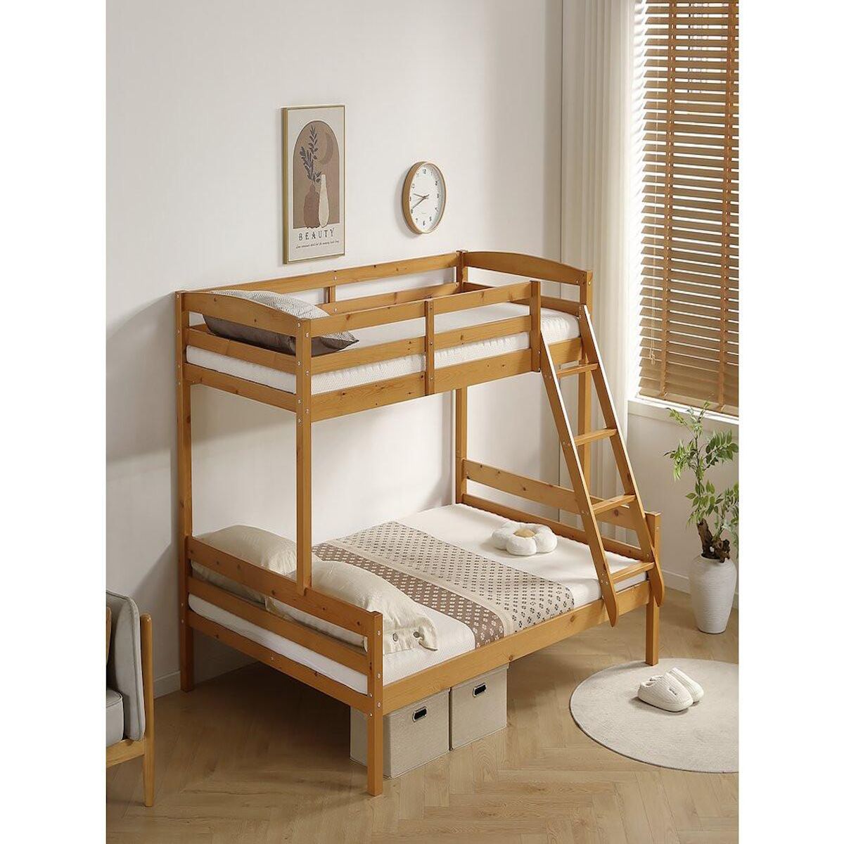 Habitat et Jardin Lit superposé en bois  Léa  - 140/90 x 190 cm - Marron