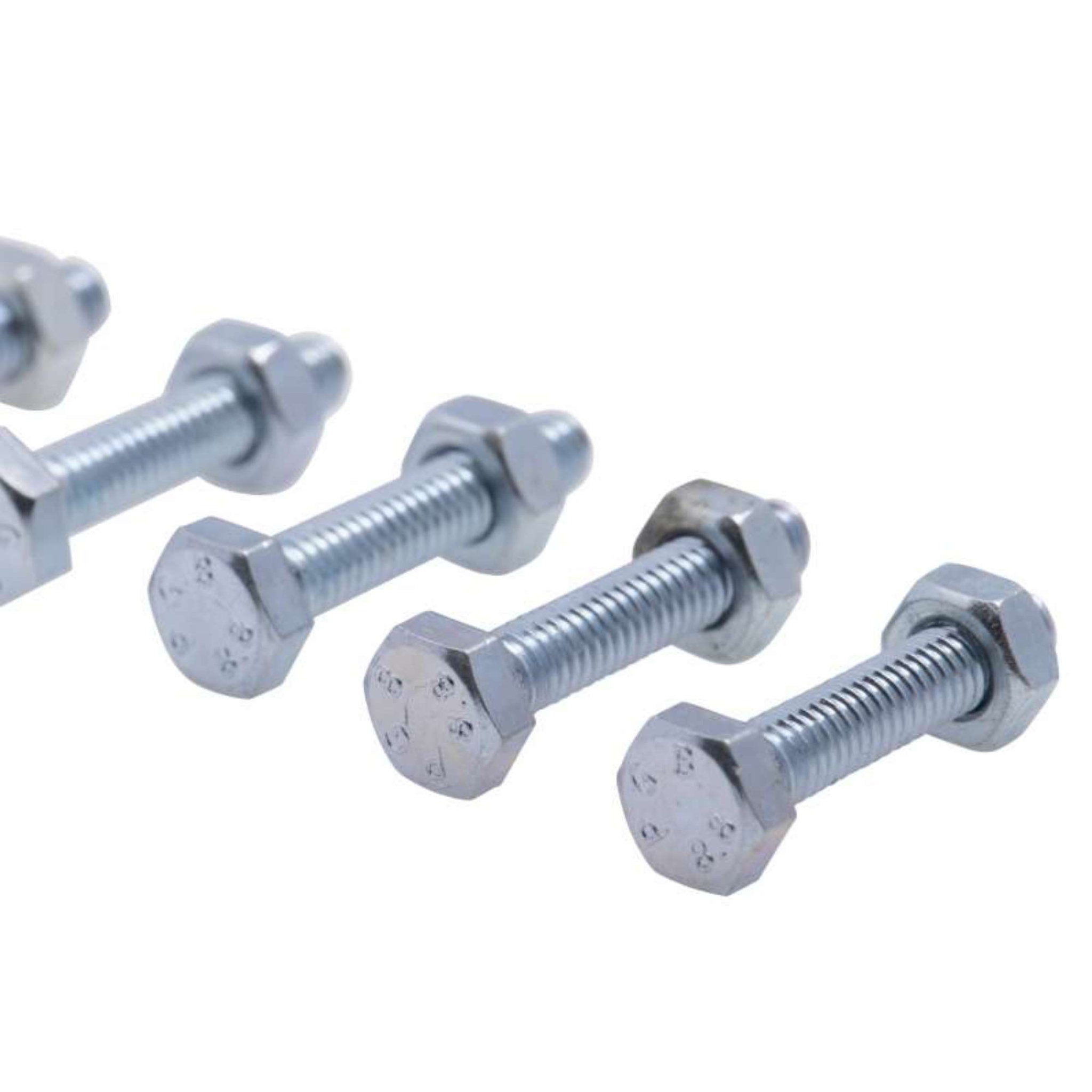 Voir la diapositive 3 :  Boulon tête hexagonale et écrou Vissal finition zinguée Ø4 x 25 mm  lot de 18