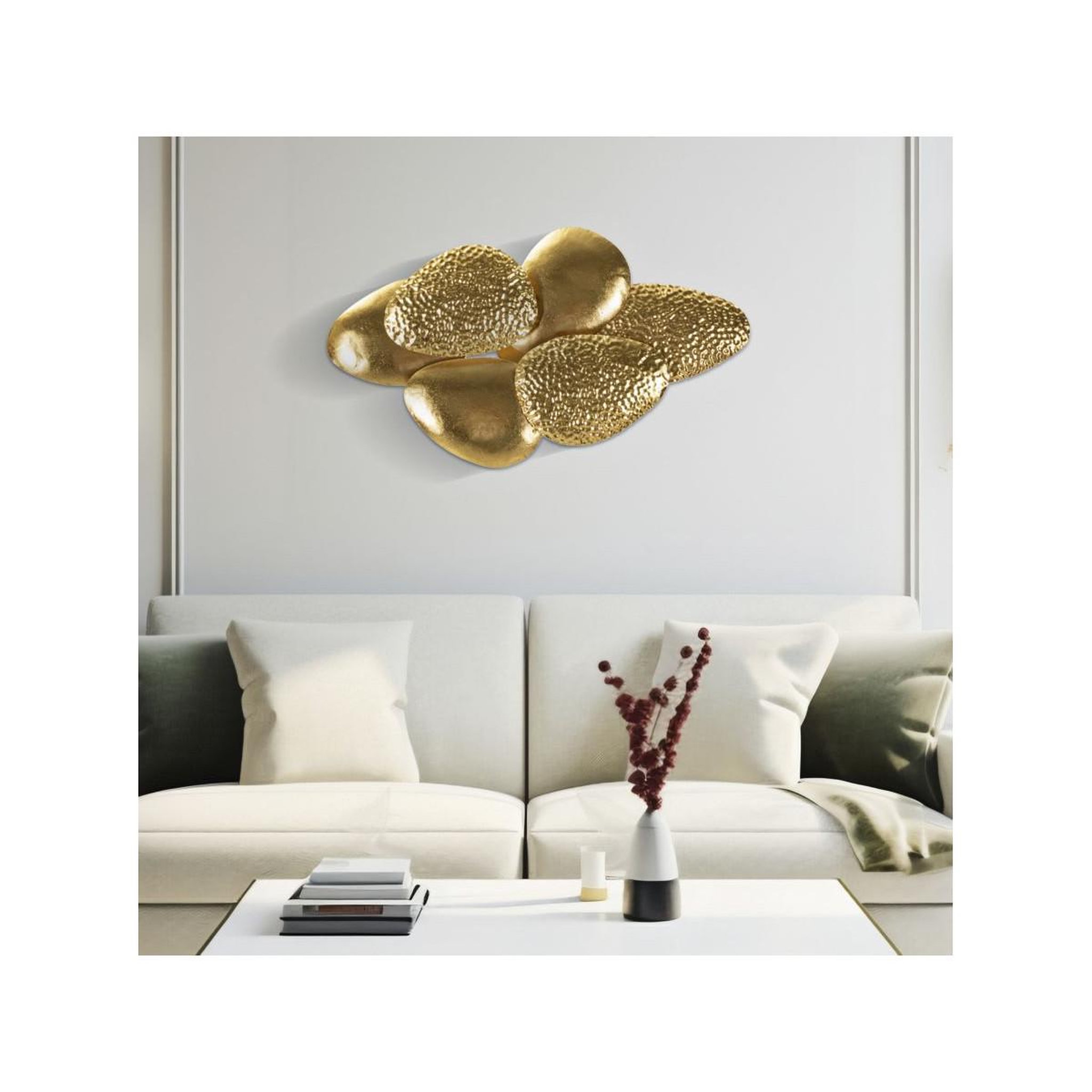 Voir la diapositive 5 : Paris Prix Applique murale en métal  shell  44cm or