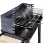 GARDENSTAR Barbecue charbon de bois en acier avec roues 79 x 78.5 x 43.5 cm - Grille 49x28 cm - 1 étagère