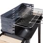 Voir la diapositive 3 : GARDENSTAR Barbecue charbon avec roues - Acier - 79x78.5x43.5cm