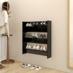 VIDAXL Armoire a chaussures murale noir 80x18x90 cm bois d'ingenierie