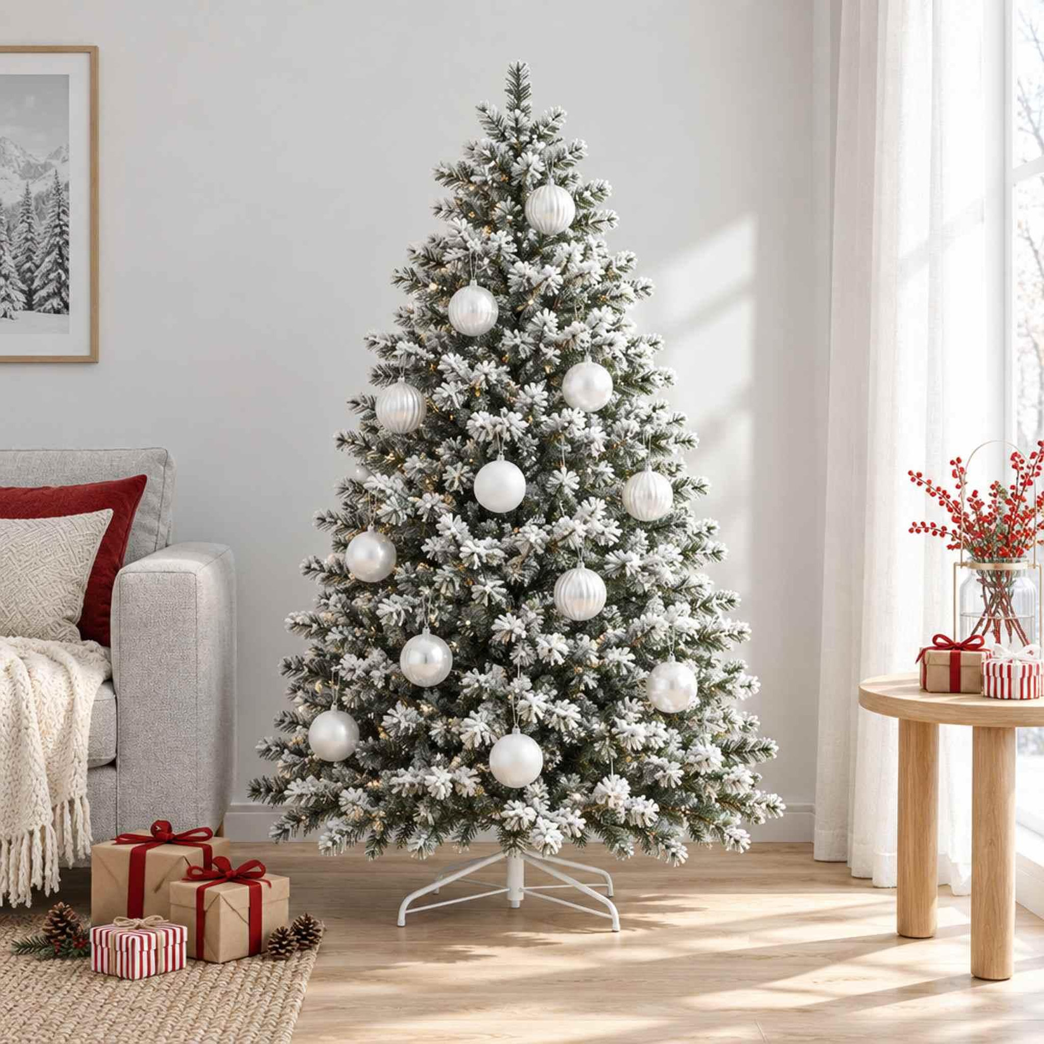 Voir la diapositive 2 : VIDAXL Ensemble de boules de Noël XL 15 pc Blanc Diam. 10 cm Plastique