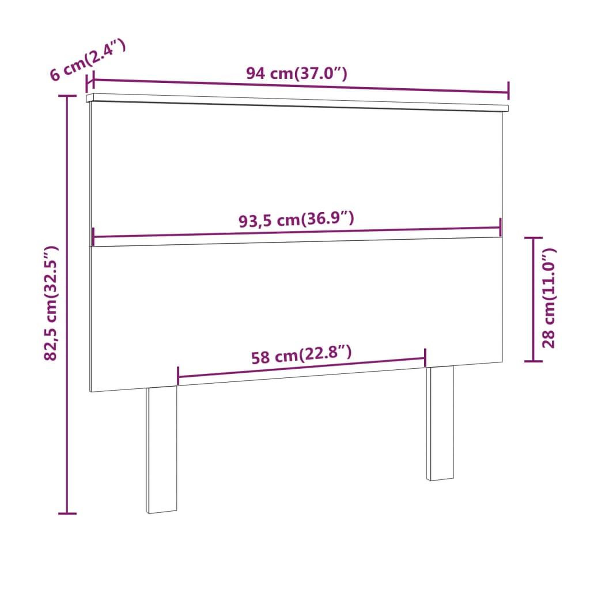 Voir la diapositive 6 : VIDAXL Tete de lit 94x6x82,5 cm Bois massif de pin
