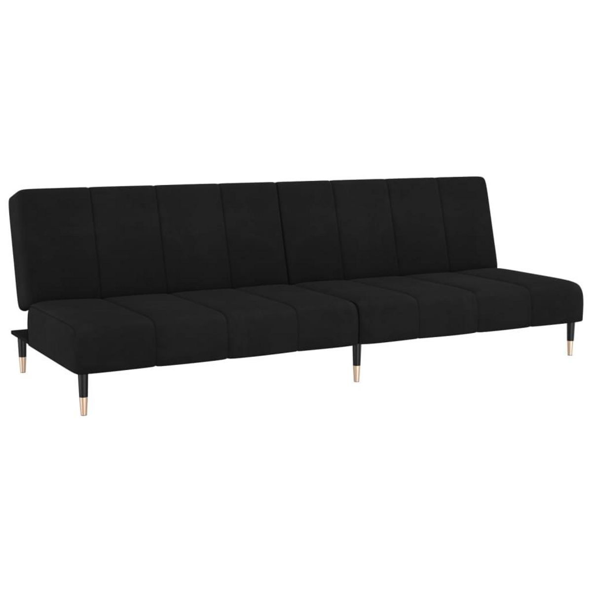 VIDAXL Canape-lit 2 places noir velours