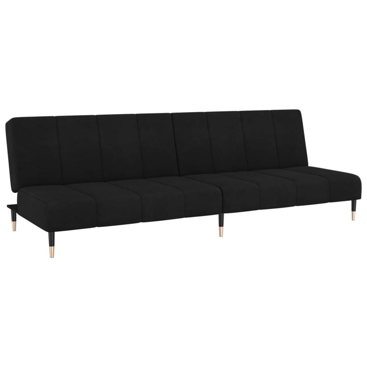 VIDAXL Canape-lit 2 places noir velours