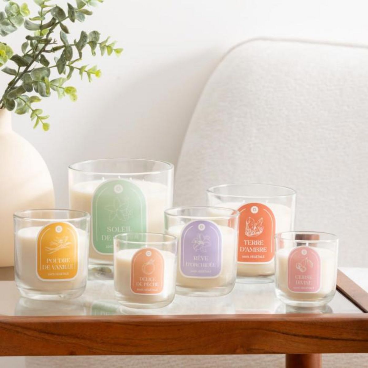 ATMOSPHERA Bougie Parfumée en Verre  Floa  115g Pêche