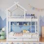 Voir la diapositive 4 : MERAX Lit superposé 90x200cm bois et mdf coloris blanc