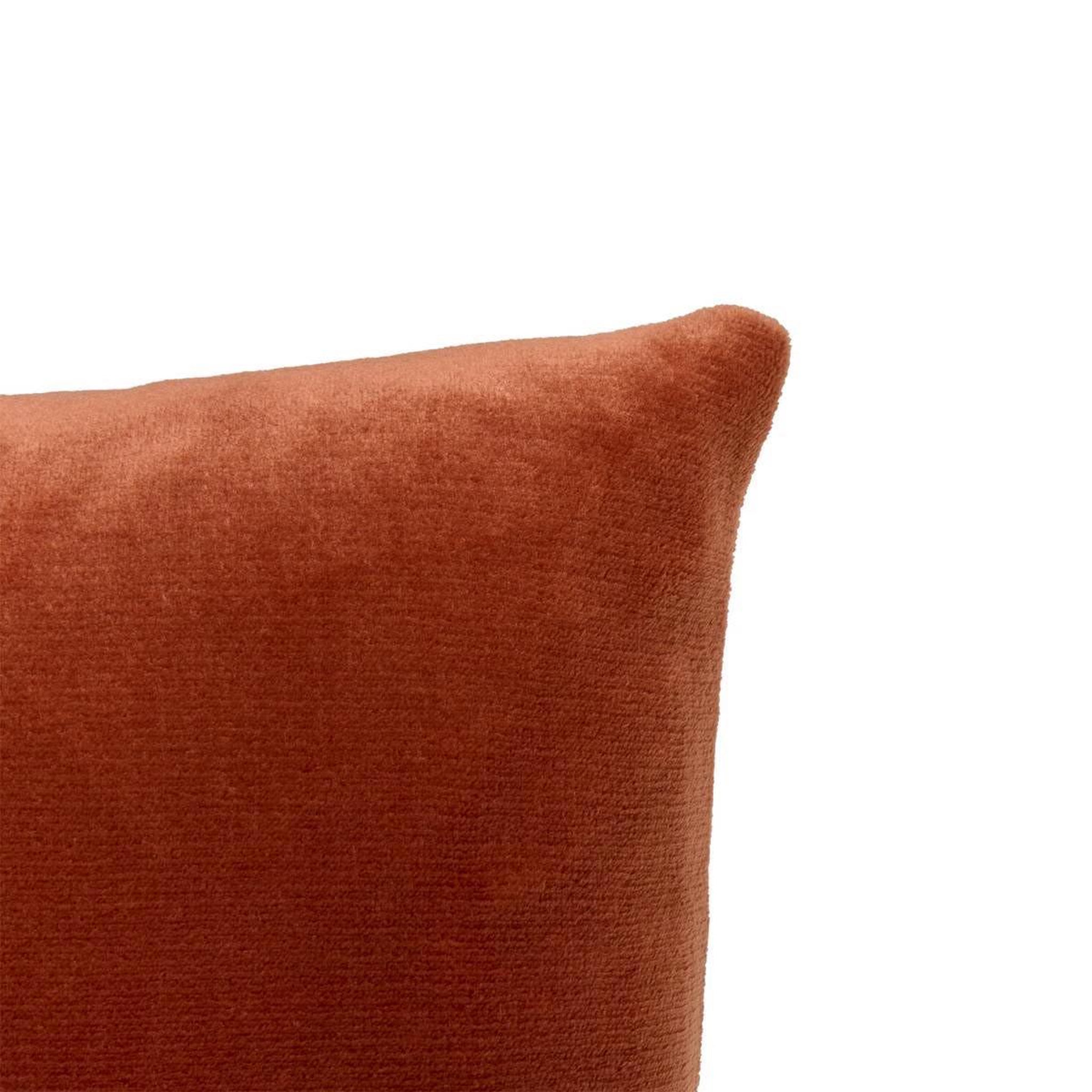 Voir la diapositive 3 : ATMOSPHERA Coussin en flanelle uni  ollis  38x38cm terracotta