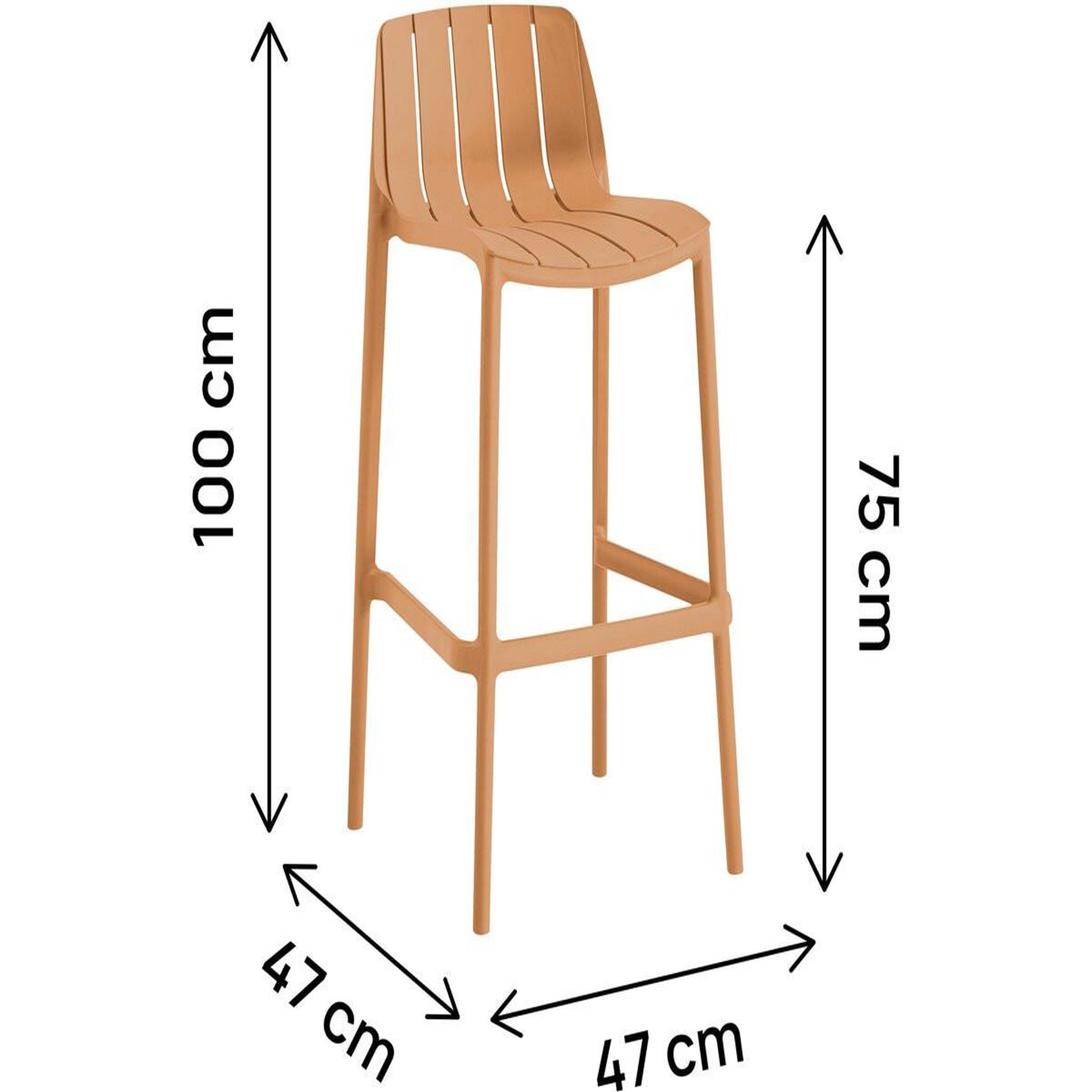 Voir la diapositive 3 : Habitat et Jardin Lot de 2 chaises hautes de jardin empilable  vaena  - orange