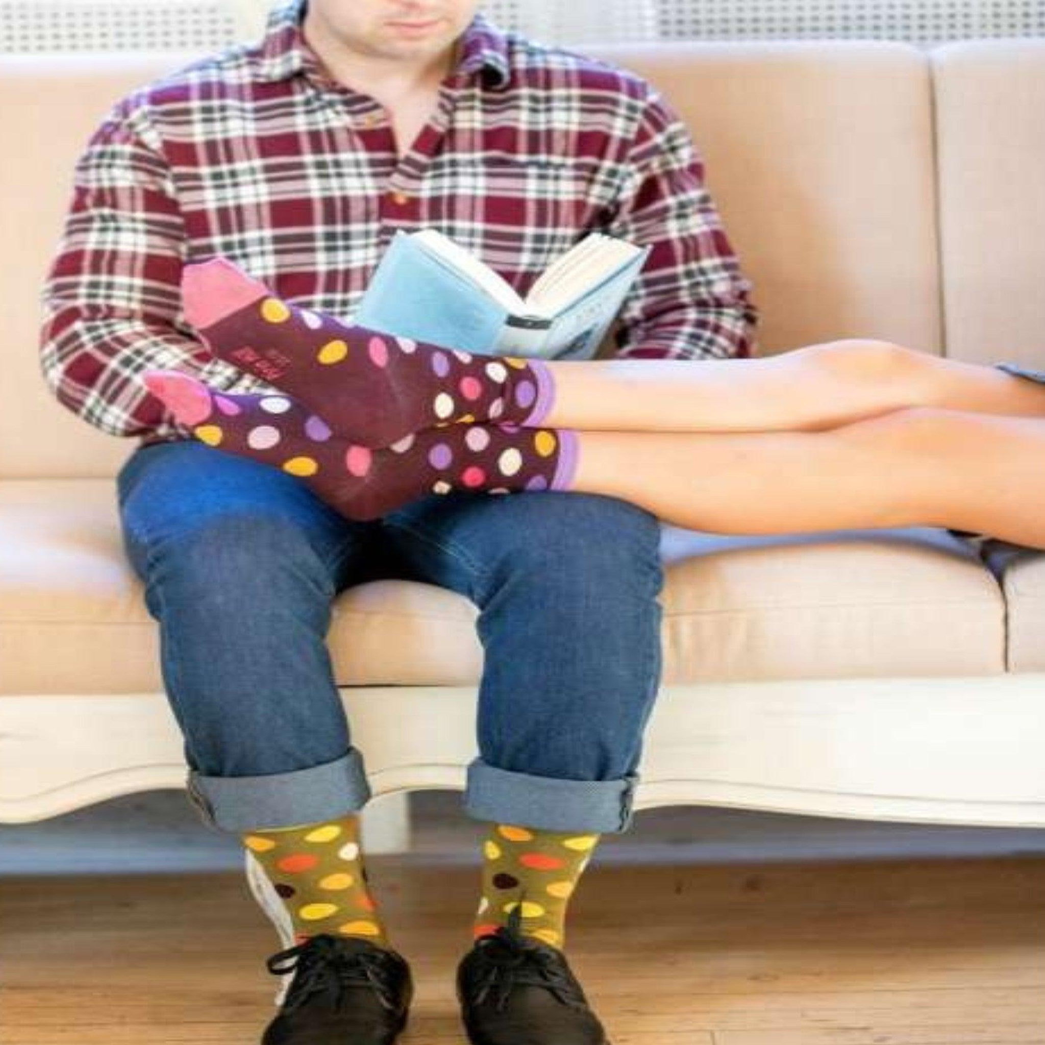 Voir la diapositive 2 : PIRIN HILL Chaussettes en bambou à pois - kaki