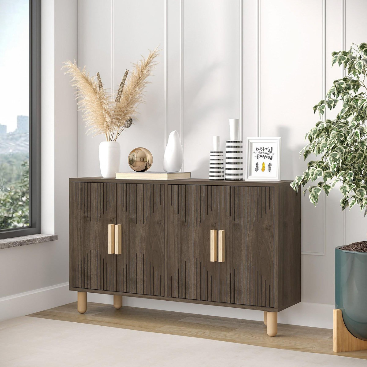 Habitat et Jardin Buffet en bois  Roger  - 120 x 30 x 74 cm - Marron