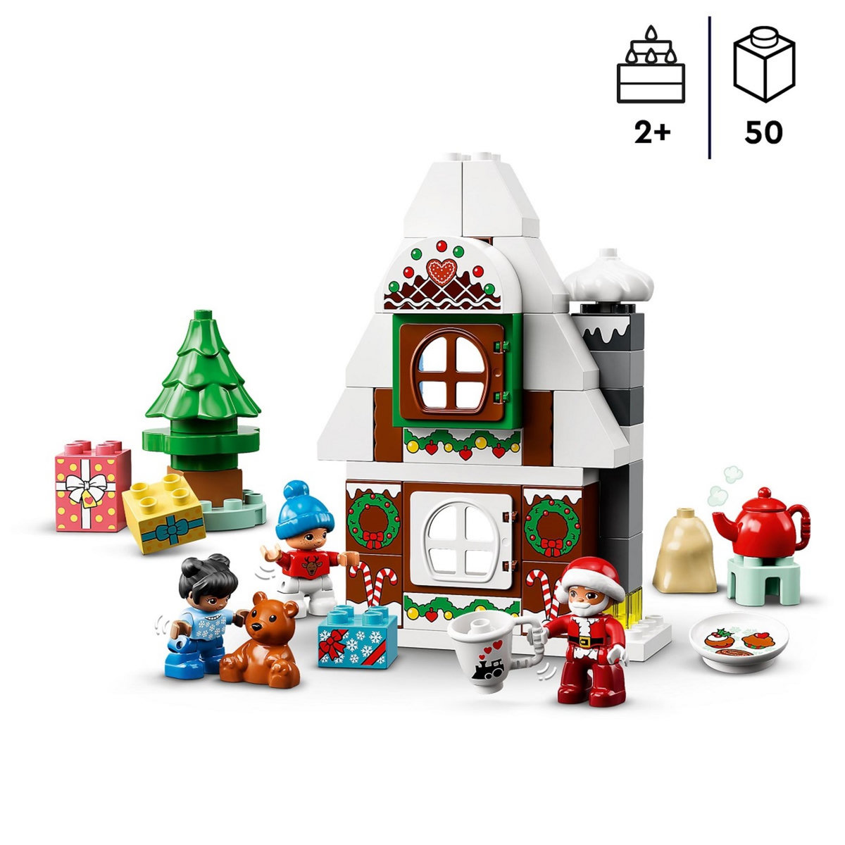 LEGO DUPLO 10976 La maison en pain d'épices du Père Noel, Jouet Enfants 2 Ans
