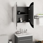 Voir la diapositive 4 : VIDAXL Armoire de salle de bain miroir rond et LED Gris 54x54x17,5 cm