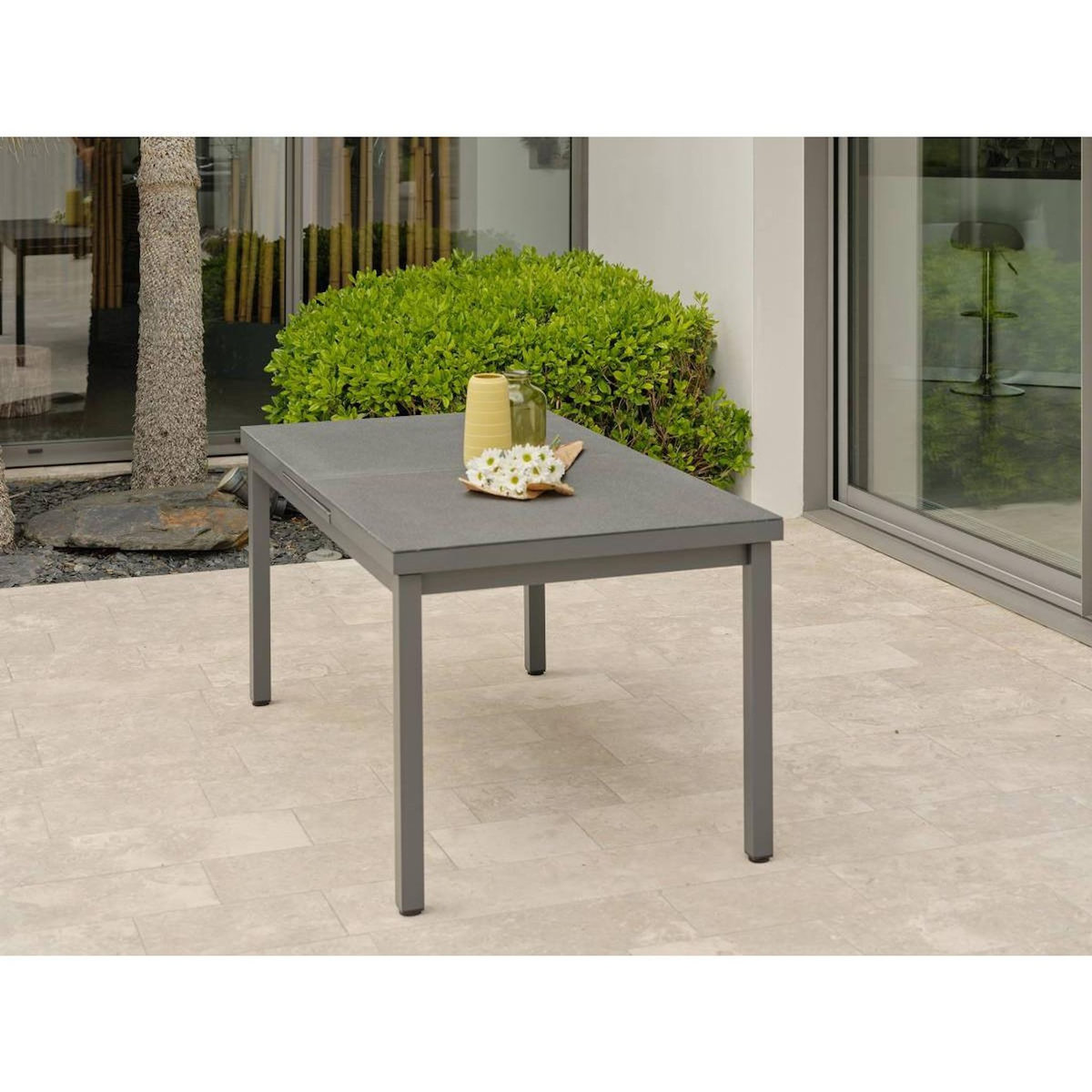 Paris Prix Ensemble Table de Jardin Extensible & 6 Assises  Dania & Stockholm  160-210cm Anthracite