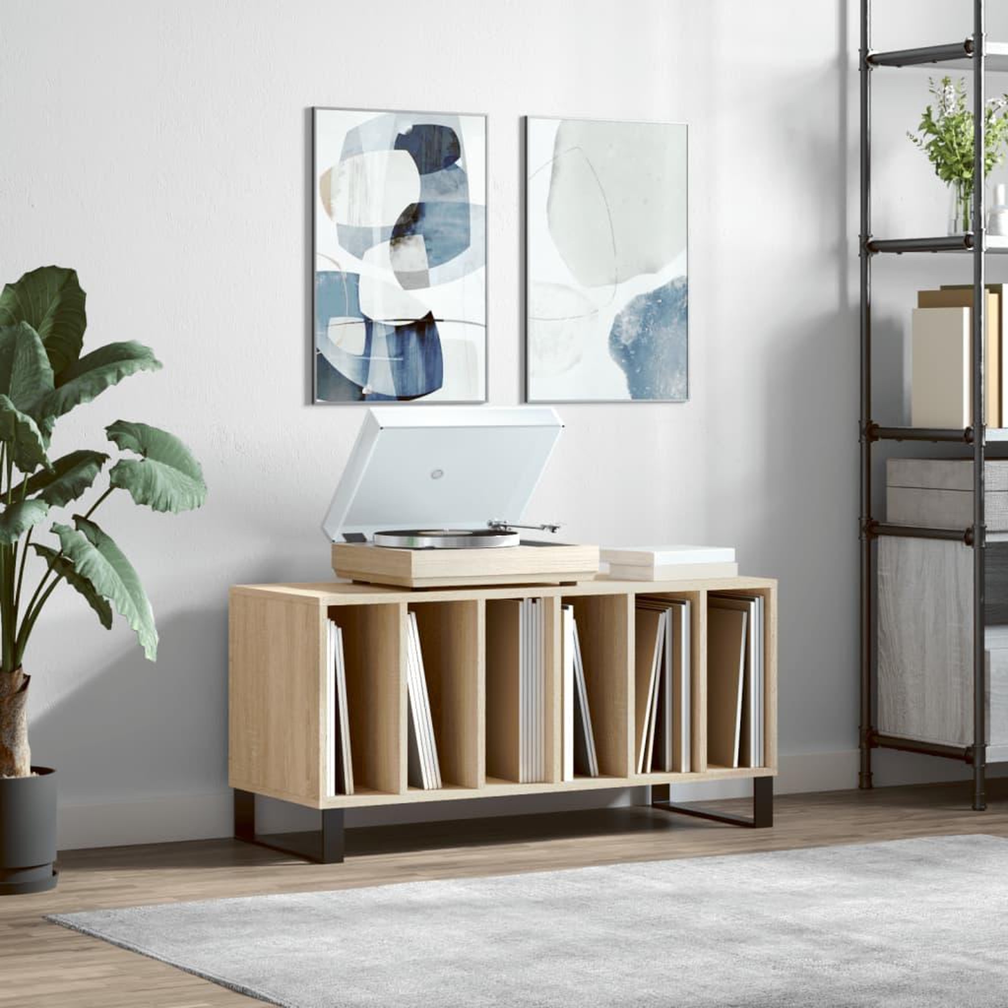 VIDAXL Armoire a disques chene sonoma 100x38x48 cm bois d'ingenierie