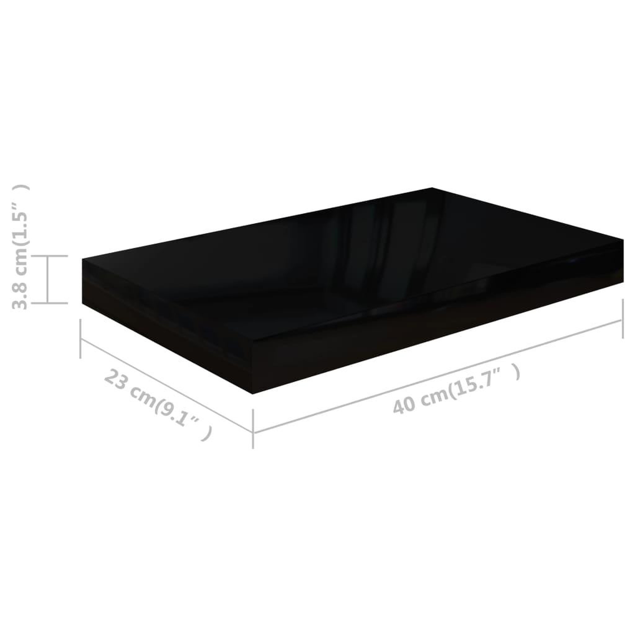 Voir la diapositive 6 : VIDAXL Etagere murale flottante Noir brillant 40x23x3,8 cm MDF